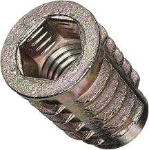 E-Z LOK Threaded Insert for Soft Wood, Zinc Hex-Flanged Thread Inserts M8-1.25 Internal Threads, 20mm Length Pack of 25