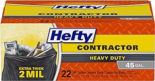 Hefty Heavy Duty Contractor Bags - 45 Gallon, 4 Packs of 22 Count (88 Total)