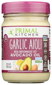 Primal Kitchen Garlic Aioli / 12 oz / No Color Mayonnaise