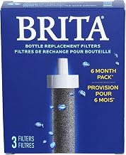 Brita Water Bottle Replacement Filters, BPA-Free, Replaces 1,800 Plastic Water Bottles a Year, Lasts Two Months or 40 Gallons, Includes 3 Filters