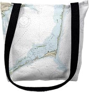 Betsy Drake TY11555M 16 x 16 in. Cape Hatteras North Carolina Nautical Map Tote Bag - Medium
