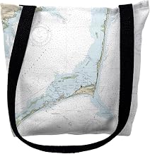 Betsy Drake TY11555M 16 x 16 in. Cape Hatteras North Carolina Nautical Map Tote Bag - Medium