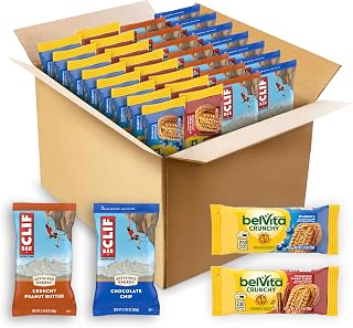 CLIF BAR & belVita Breakfast Biscuits Variety Pack, 4 Flavors, 30 ct | Energy Bars & belVita Breakfast Biscuits, Individually Wrapped