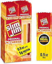 Slim Jim Smoked Meat Jerky Snack Sticks & Cheese, Original, 0.9 oz., 10-ct