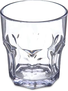 Carlisle FoodService Products Louis Clear Tumbler Short Glass for Restaurants, Catering, Kitchens, Plastic, 8 Ounces, Clear, 1 Count (Pack of 1)