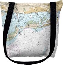 Betsy Drake TY11411CDM 16 x 16 in. Clearwater Harbor Florida Nautical Map Tote Bag - Medium