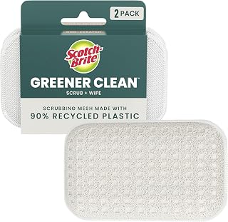 Scotch-Brite Greener Clean Dual Action Scrub & Wipe, Dish Cloth, 2 Pack