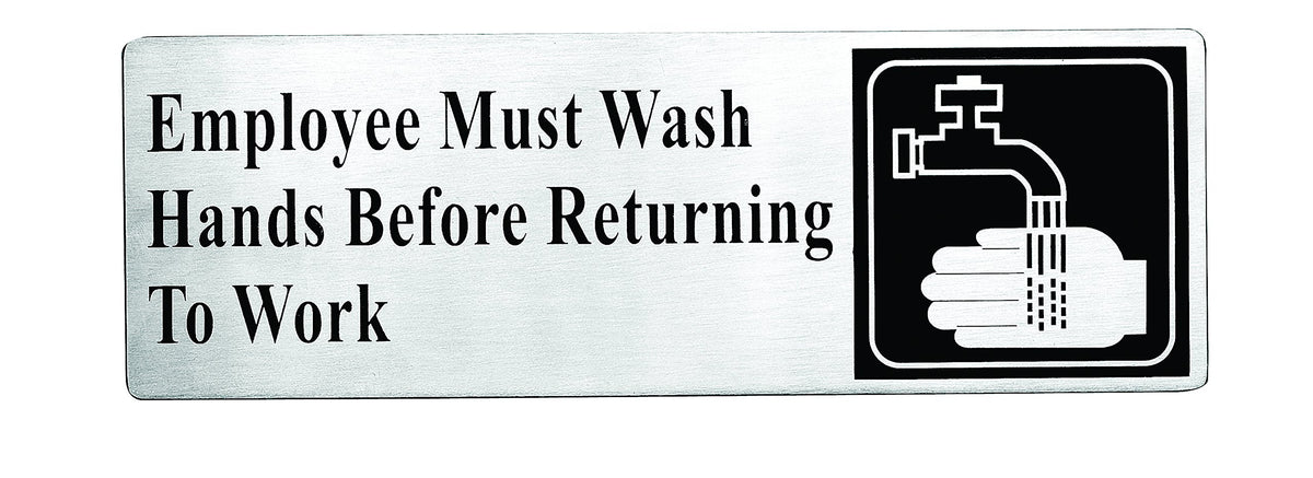Stainless Steel Sign by Tablecraft – 3x9 inches, Silver, Model B22