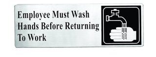 Stainless Steel Sign by Tablecraft – 3x9 inches, Silver, Model B22