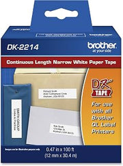 Brother DK2214, Label Tape Cartridge, 100ftx0.47in