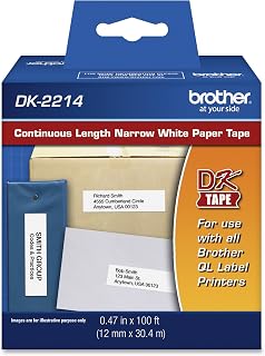 Brother DK2214, Label Tape Cartridge, 100ftx0.47in