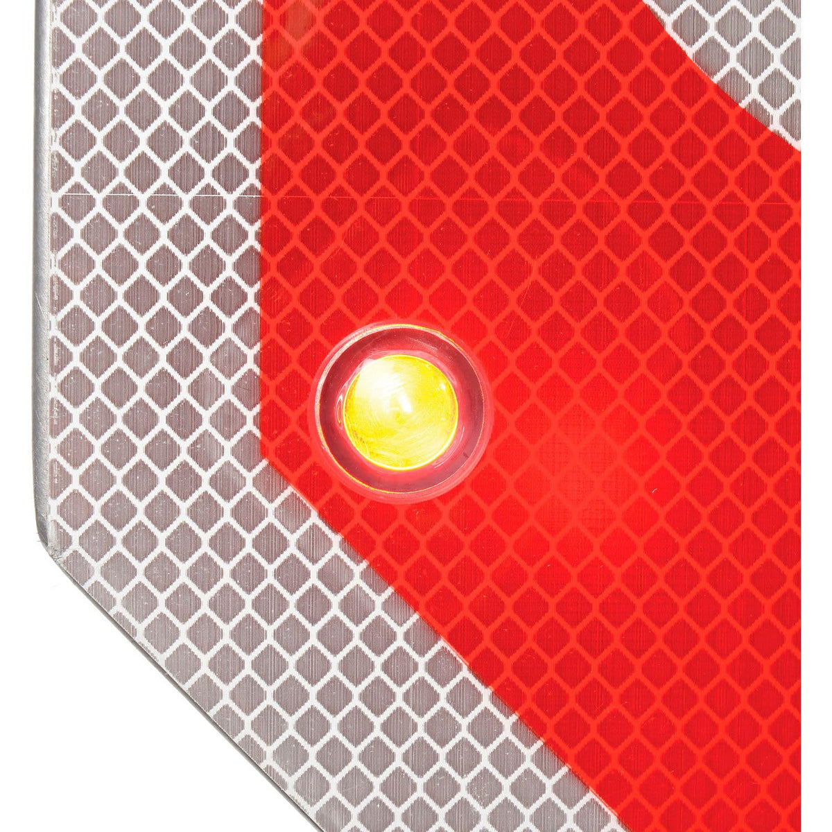 Solar Powered Flashing LED Stop Sign by Global Industrial – 4.8"L x 33"W x 33"H, Polycarbonate, Red, Model 708312