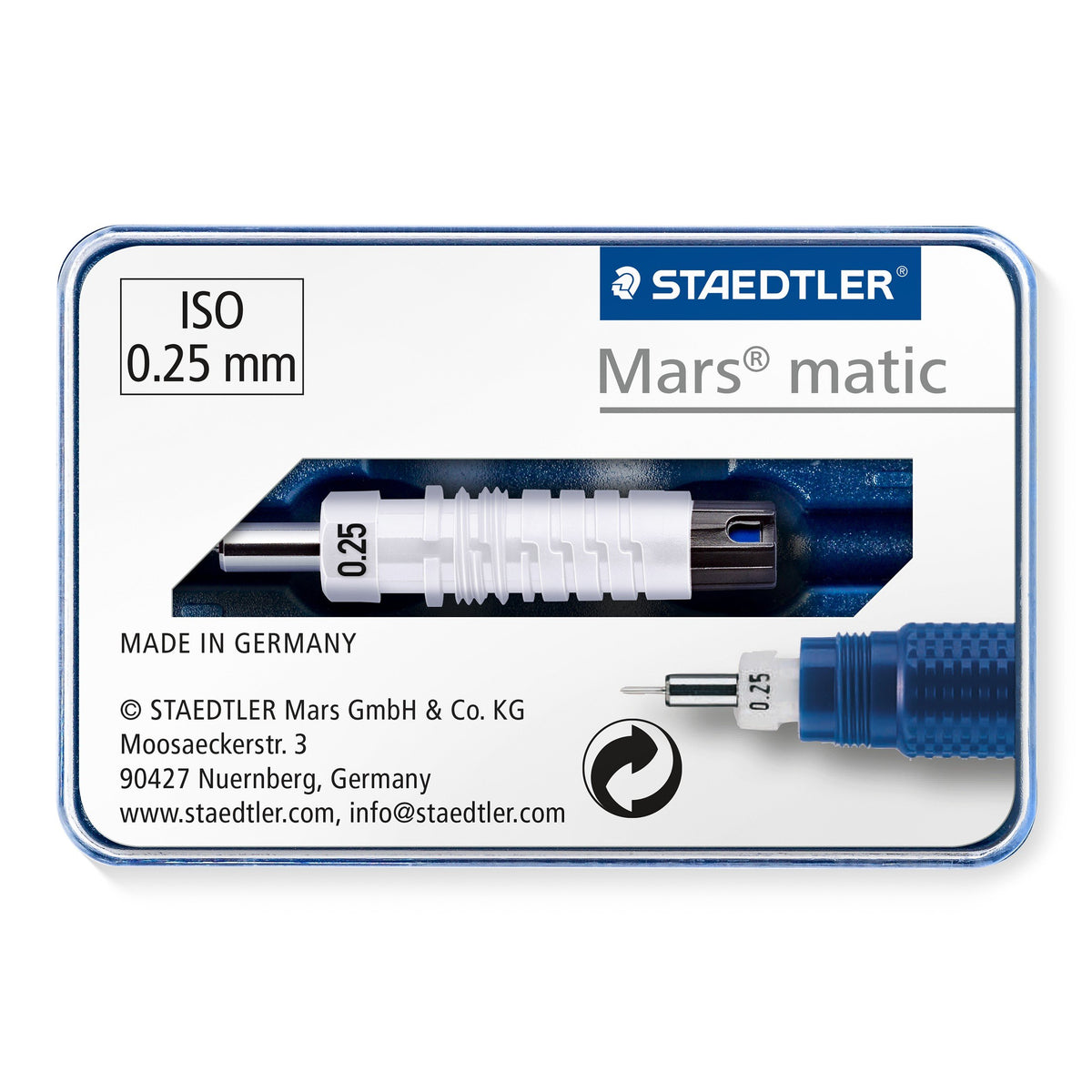 Mars Matic Drafting Point - 0.25 mm by STAEDTLER – 1 Count (Pack of 1), blue, Model 750 M025