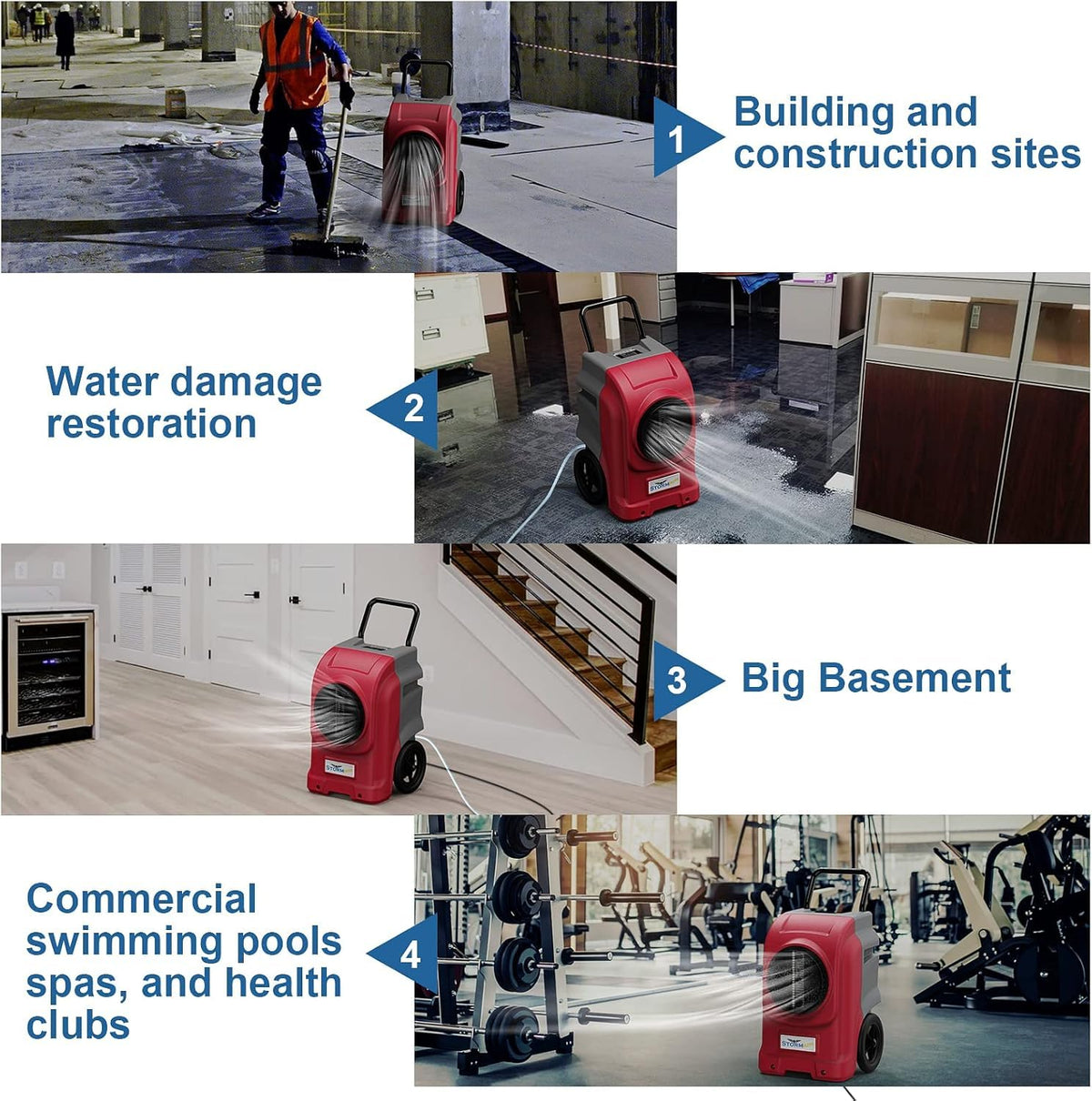 ALORAIR Red / 22.3x23.6x39.7 in / Storm Elite Dehumidifiers