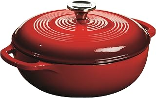Lodge Essential Enamel Cast Iron Dutch Oven, 3 Quart, Island Spice Red