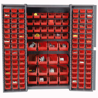 Deep Door Bin Cabinet by Global Industrial – 16 Gauge Steel, Grey, Model 662134RD