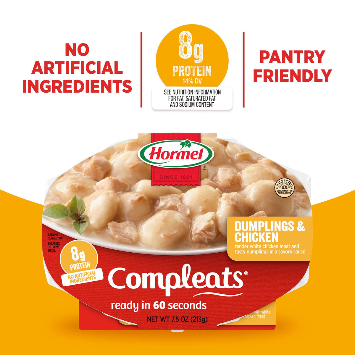 Dumplings & Chicken by HORMEL COMPLEATS – 7.5 Ounce (Pack of 7), Pack of 7, Model 48675