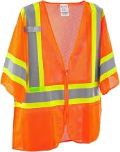 Global Industrial Class 3 Hi-Vis Safety Vest, 4 Pockets, Mesh, Orange, L/XL