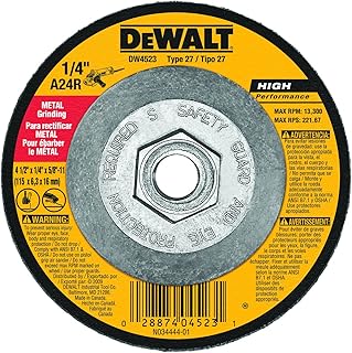 DEWALT Grinding Wheel, General Purpose for Metal, 4-1/2-Inch x 1/4-Inch x 5/8-Inch (DW4523)