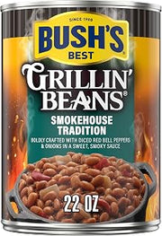 Bush's Best Grillin' Beans, Smokehouse Tradition, 22oz Can (Pack of 6)