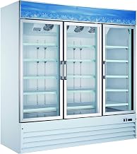 Omcan 50052 Commercial Reach In Refrigerator 78 inch 3 Door Swing Glass Cooler