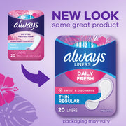 Panty Liners for Women Daily Liners by Always – Regular, Bamboo, Pack of 216, Model Thin