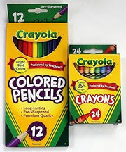 12ct Crayola Colored Pencils Pre-Sharpened & 24ct Crayola Crayons Basic Bundle