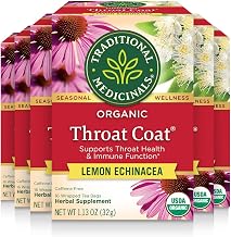 Traditional Medicinals Organic Throat Coat Lemon Echinacea, 96 Tea Bags