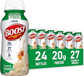 BOOST High Protein with Fiber Balanced Nutritional Shake, Caramel, 24 pk