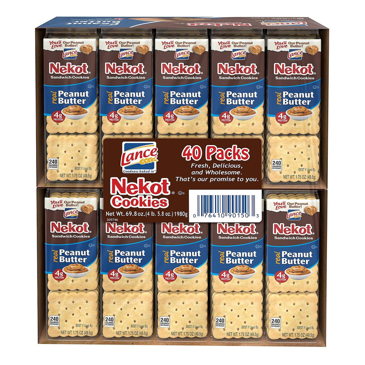 Nekot Peanut Butter Cookies by Lance – 1.75 Ounce (Pack of 1)