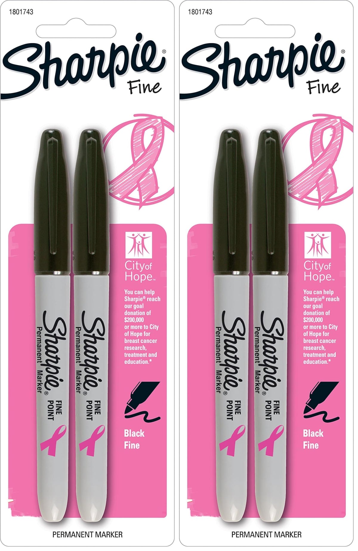 Sharpie 2 Count (Pack of 2) / Black / 1 Permanent Markers