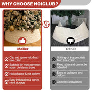 Noiclub Knit Christmas Tree Collar, Cream Cable, 23-30 Inch Diameter