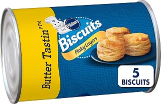 Pillsbury Flaky Layers Butter Tastin' Canned Biscuits, 5 ct, 6 oz