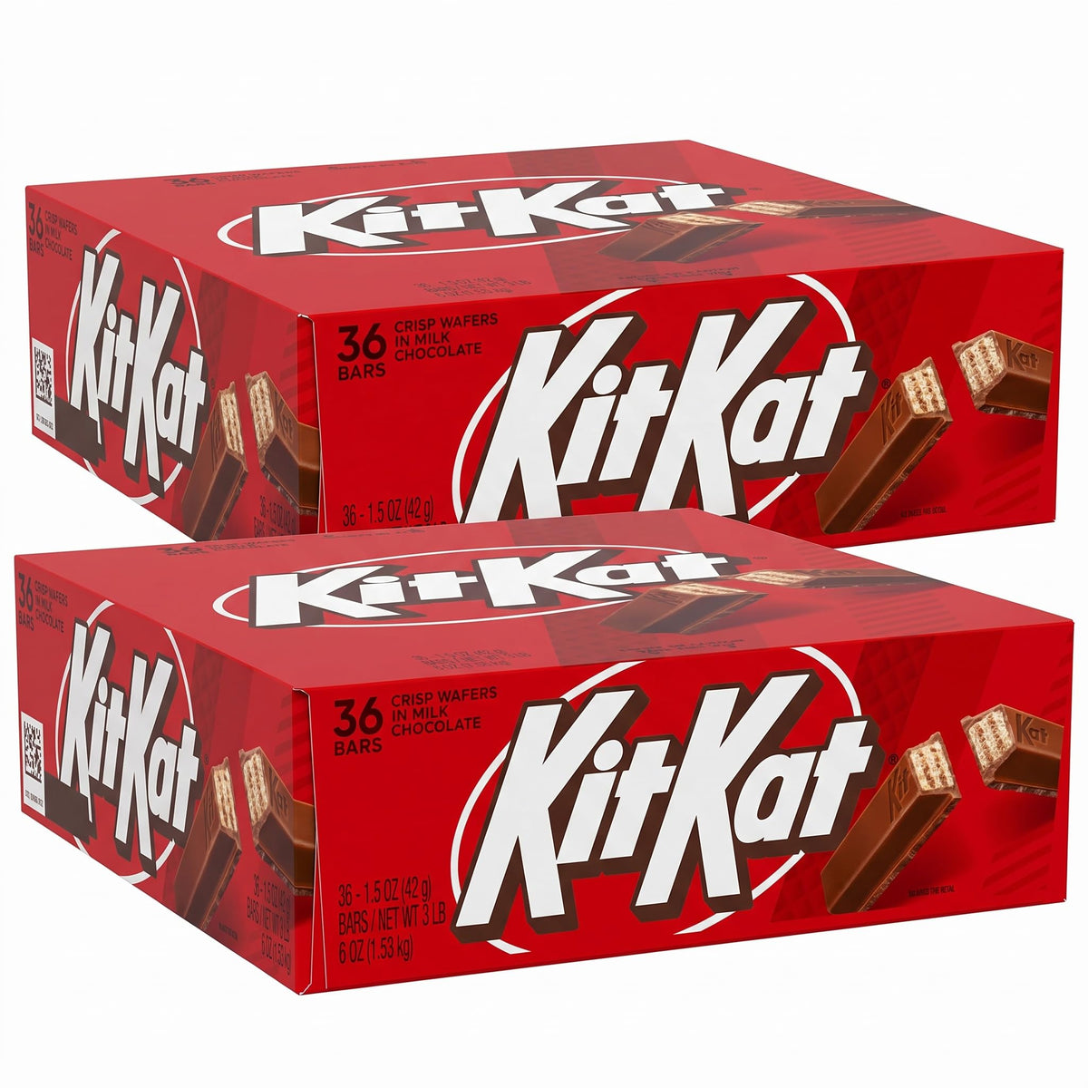 Milk Chocolate Wafer Candy Bars by Kit Kat – 1.5 Ounce (Pack of 72), Red, Pack of 2