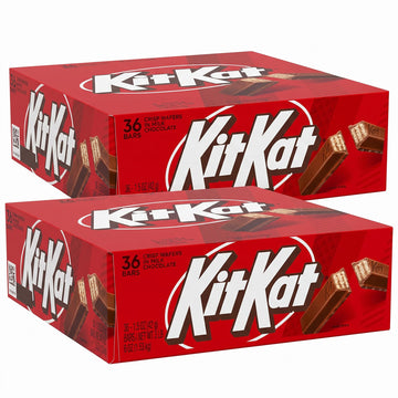 Milk Chocolate Wafer Candy Bars by Kit Kat – 1.5 Ounce (Pack of 72), Red, Pack of 2