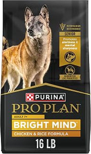 Purina Pro Plan Bright Mind Senior Dog Food, Chicken & Rice, 16 lb Bag