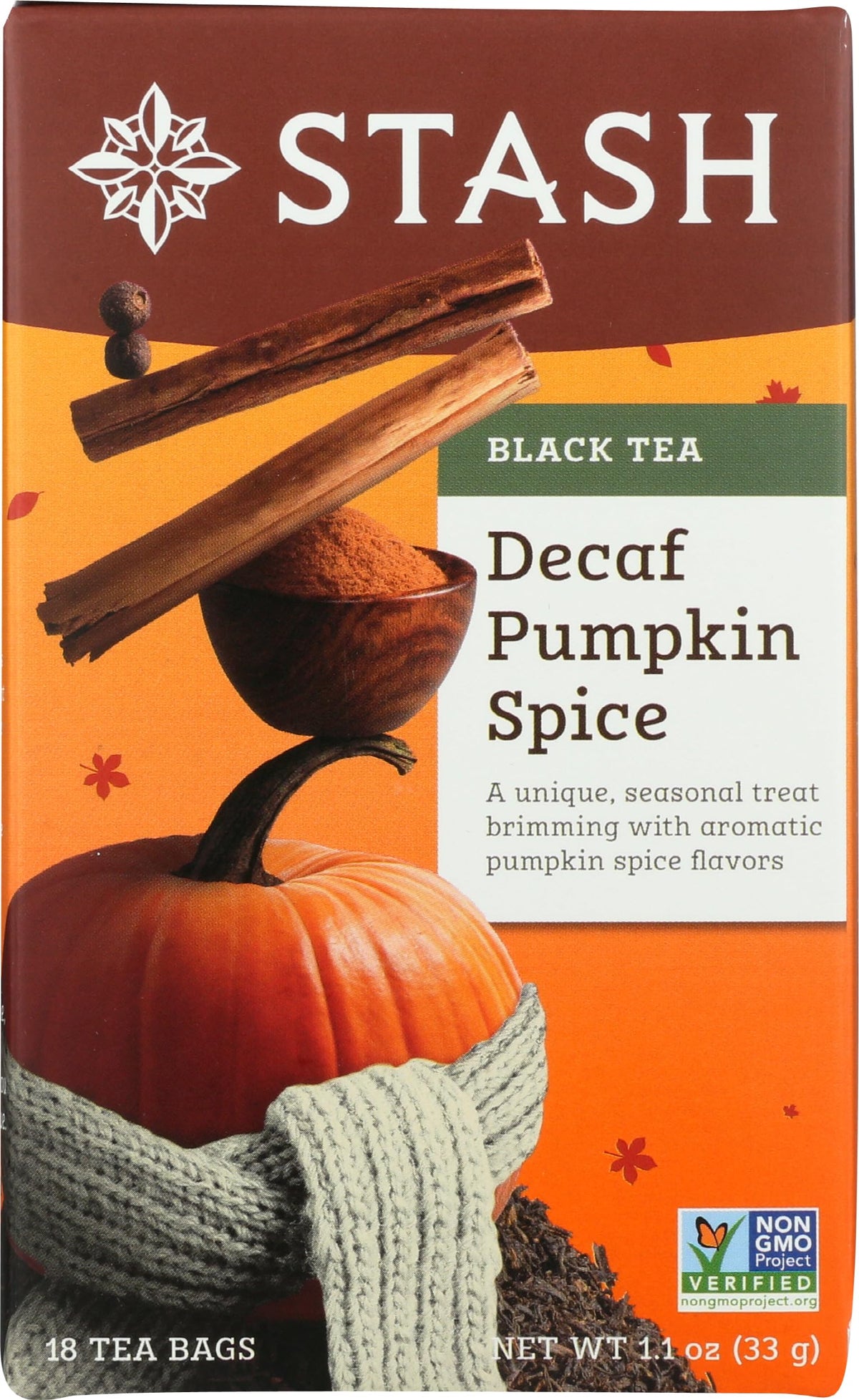 Decaffeinated Tea-Pumpkin Spice - 18 - Bag by Stash – 18 Count (Pack of 1), Model 0077652083767