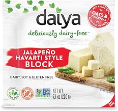 Daiya Jalapeño Havarti Cheese Alternative, Block, Plant Based, Dairy Free, Non GMO, 7.1 Ounces (Pack of 8)