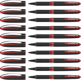 Schneider One Sign Rollerball Pen Indelible Line Width 1.0 mm Red Pack of 10