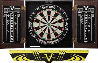 Viper by GLD Products Stadium Cabinet & Shot King Sisal/Bristle Dartboard Play-Ready Bundle