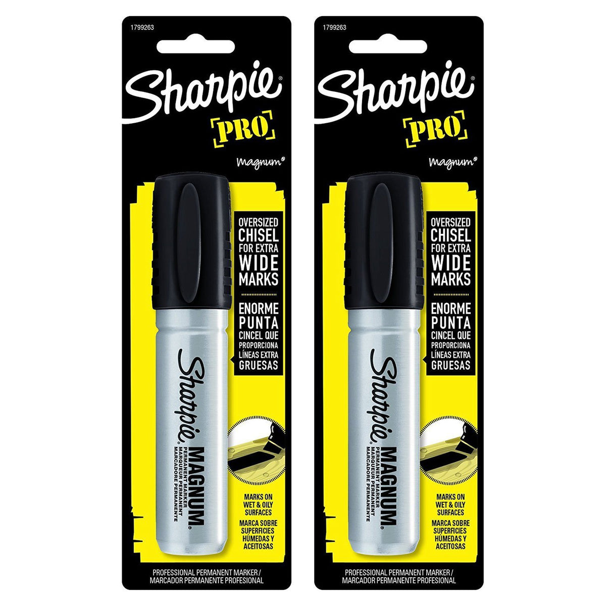2 Pack 44101 Sharpie Magnum Permanent Marker Black – 1 Count (Pack of 2), Aluminum, Black, Pack of 2, Model 44101PP