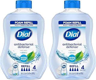 Dial Antibacterial Foaming Hand Wash Refill, Spring Water, 30 Ounce (Pack of 2)
