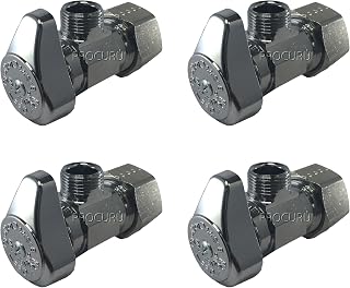 (4-Pack) BrassCraft G2CR19L1X 1/2-in Nominal Comp x 3/8-in OD Outlet Chrome Plated Brass 1/4-Turn Angle Stop Valve Less Outlet Sleeve/Nut (4-Pack)