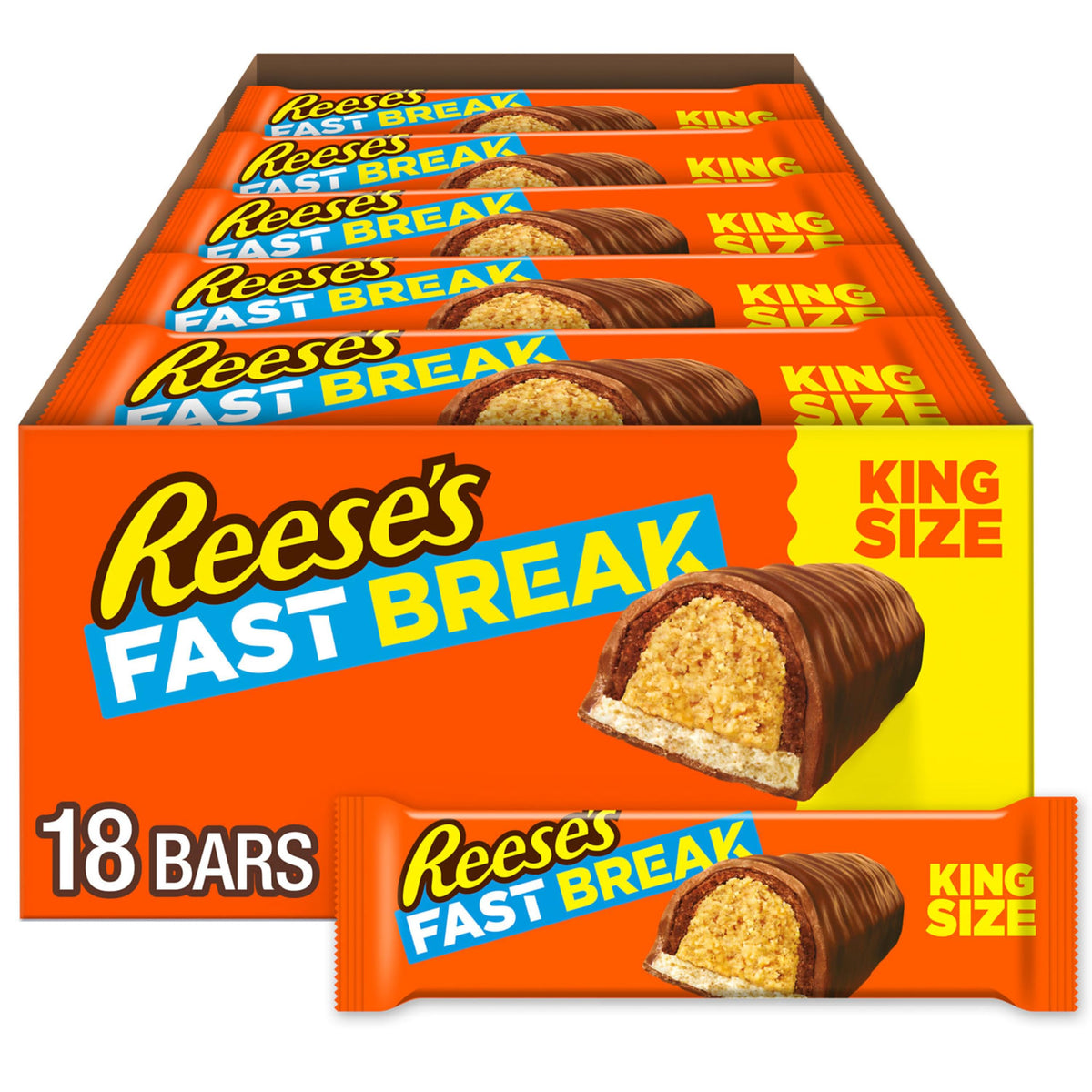 FAST BREAK King Size Candy Bars by Reese's – 3.5 Ounce (Pack of 18), chocolate, Pack of 18, Model 034000203505