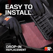 Performance Diesel High-Flow Lifetime Engine Air Filter: Increase Power: Premium by K&N – (Pack of 1), 6 Layers of Cotton Gauze, Standard, Model 33-5098