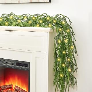 Christmas Garland Decoration with 50 Warm Led Lights
