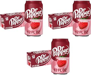 Dr Pepper Strawberries and Cream Soda | 12 fl oz cans | 36 Pack