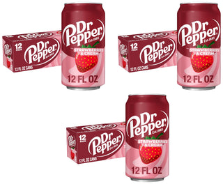 Strawberries and Cream Soda | 12 fl oz cans | 36 Pack by Dr Pepper – 12 Fl Oz (Pack of 36), Pack of 36, Model DRPSC