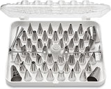 Ateco 783-55 Piece Cake Decorating Set, Includes 52 Stainless Steel Tubes, 1 Standard Coupler, 2 Flower Nails in Hinged Storage Box