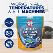 Deep Clean Stain Formula Laundry Detergent Power Paks by ARM & HAMMER – 32 Count (Pack of 1)